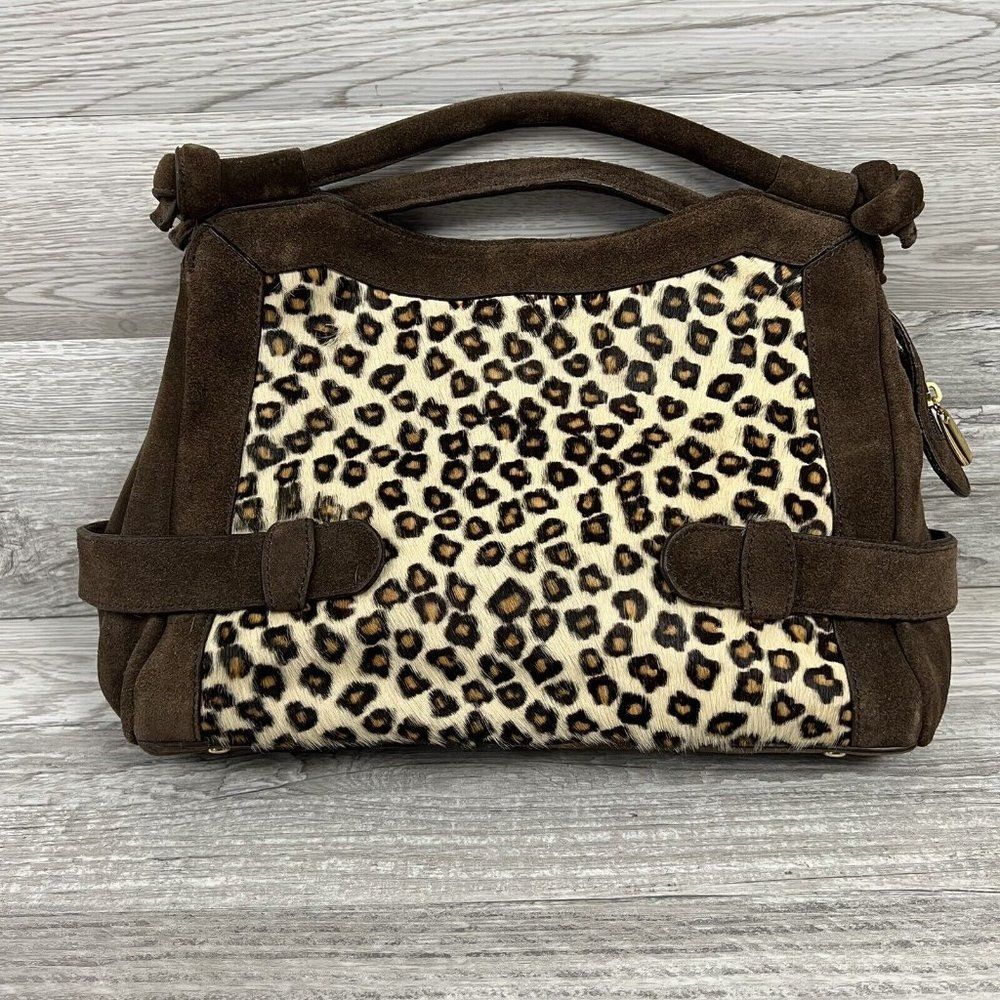 NWT LA GIOE DI TOSCANA Limited Edition Brown Calf Hair Suede Leather Handbag